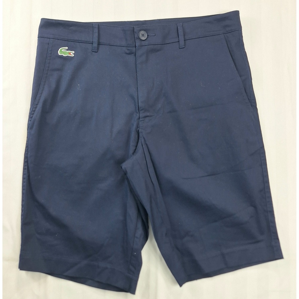Lacoste Sport Men's Navy Blue Chino Shorts US 32 FR 40 Cotton Blend Golf Casual